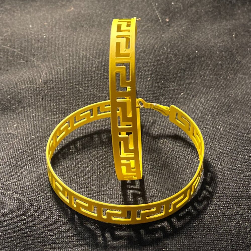 Yellow Hoop Pierced Earrings